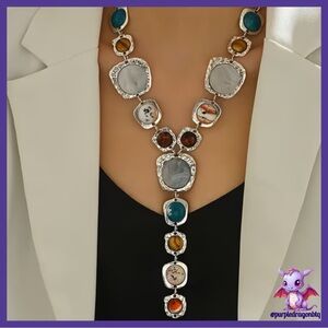 Bohemian Vintage Style Long Multi-Stone Y-Necklace